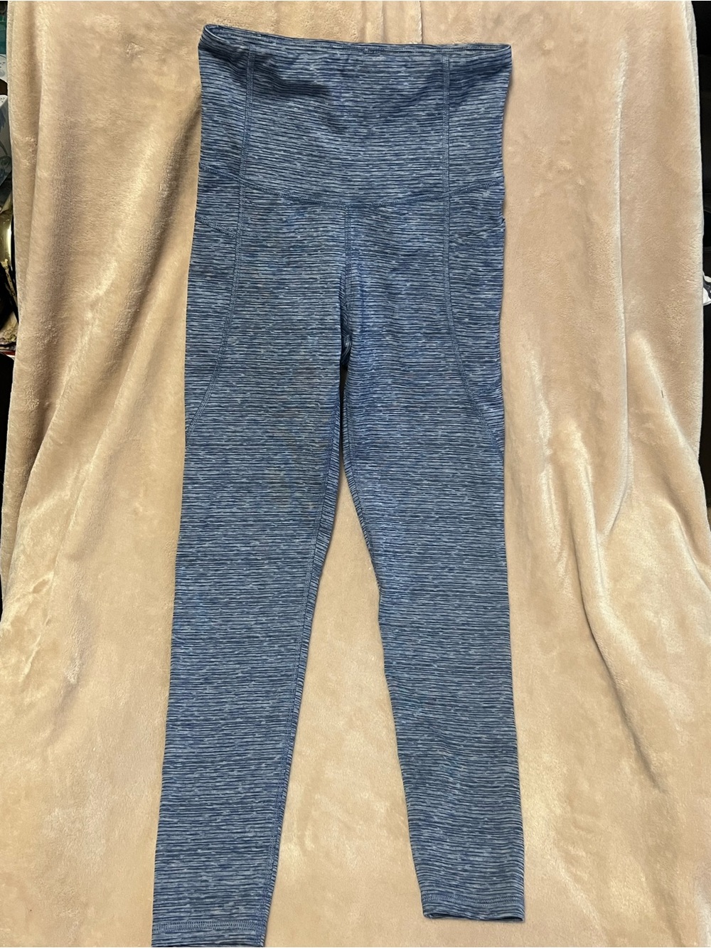 Champion XS High Waisted Heathered Blue Leggings Pockets Style
